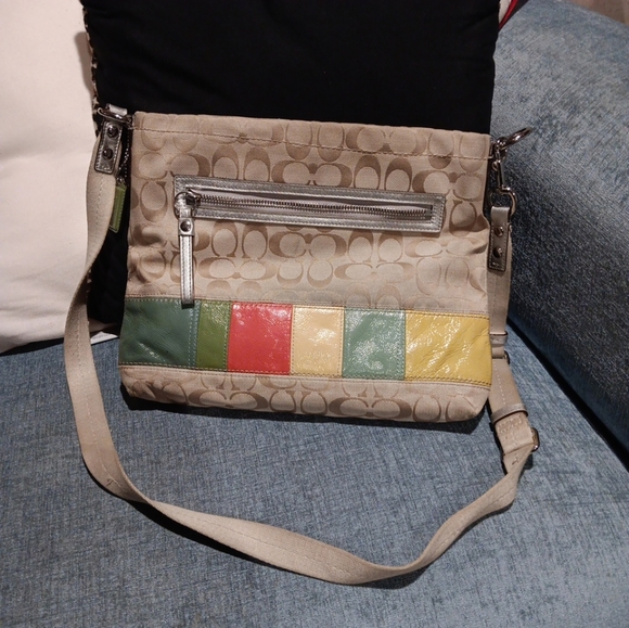 Vintage Coach Color Block Cross Body Bag Adjustable Strap VGUC - Picture 4 of 7